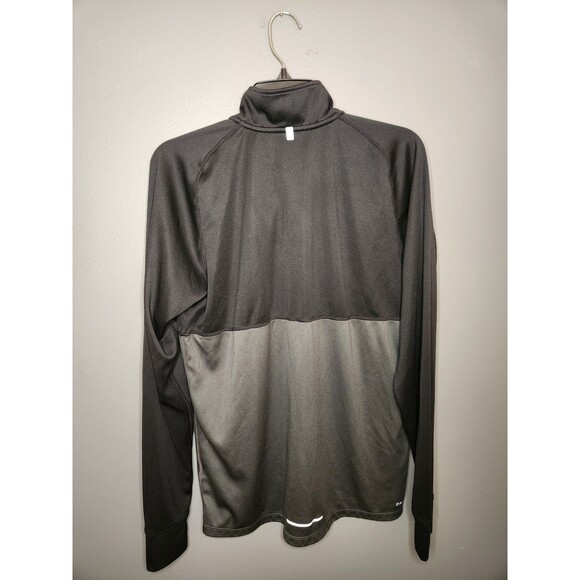 Nike Running Shirt Men's L Black Gray Long Sleeve‎ 1/4 Zip Pullover Dri-Fit - Picture 3 of 9